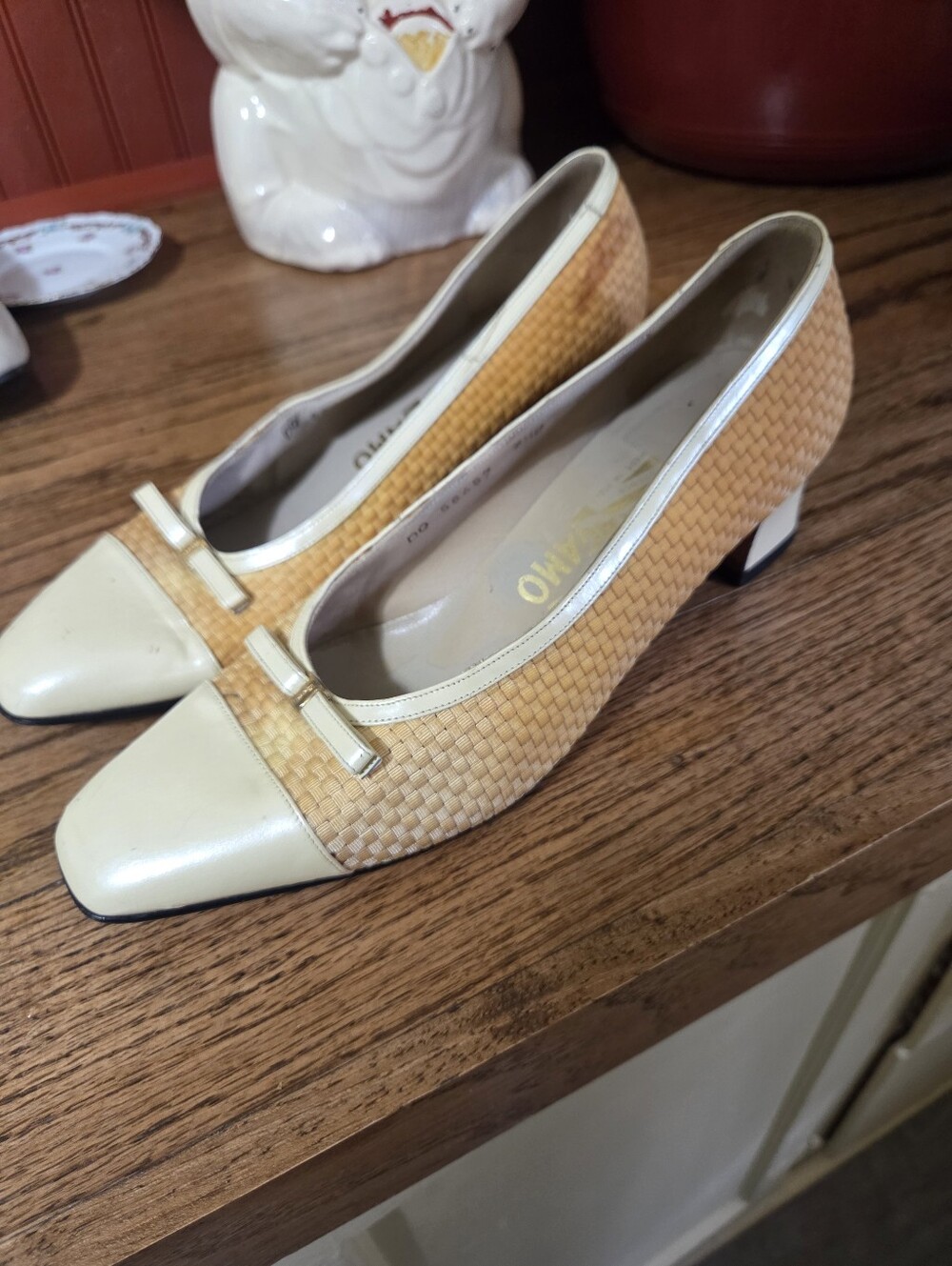 Vintage Salvatore Ferragamo Stacked Heel Flat 7.5